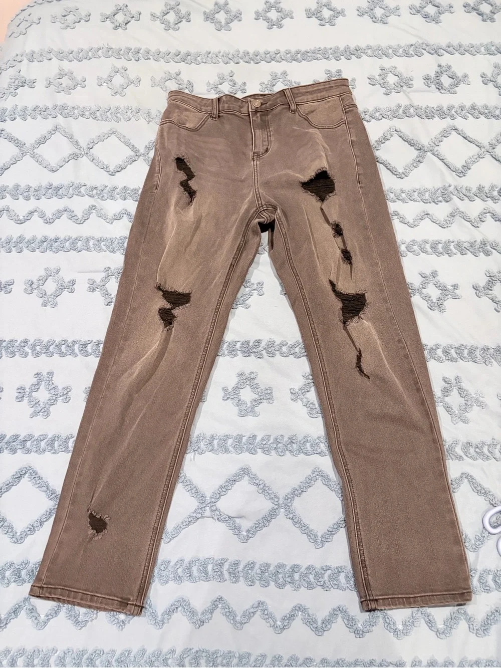 Weissman AH11504 Slashed Boyfriend Jeans Gray Adult Medium